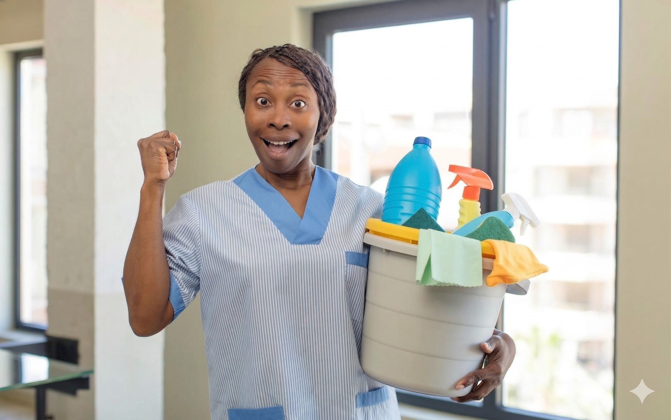 BlissChores team member during an on-site cleaning visit